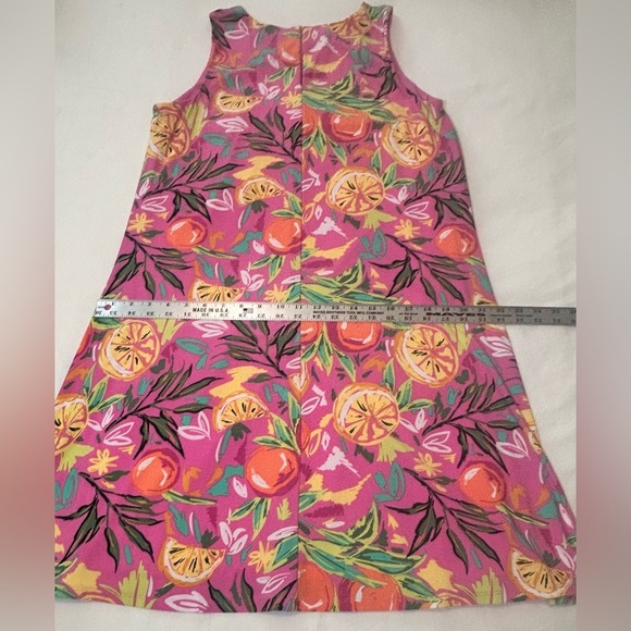 Papagallo Sleeveless Swing Dress Citrus Print Size Large Flowy A Line EUC - Picture 7 of 12